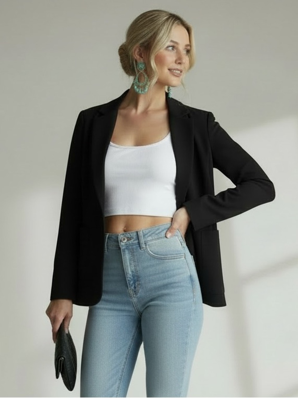 Anthropologie Black Cartonnier Single-Button Blazer. Size 6.